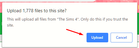 The Sims 4 Validator - 4 Click on Upload