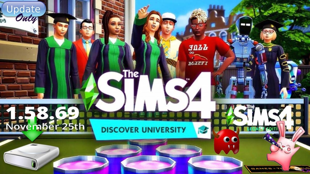 The Sims 4 Discover University November 25th Patch 1.58.69.1010 Update Only G4TW - The Sim Architect
