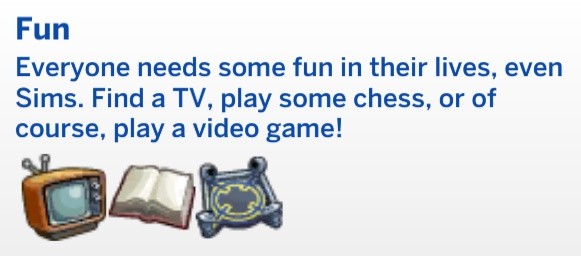 Sims 4 Fun Need (Entertainment) Description