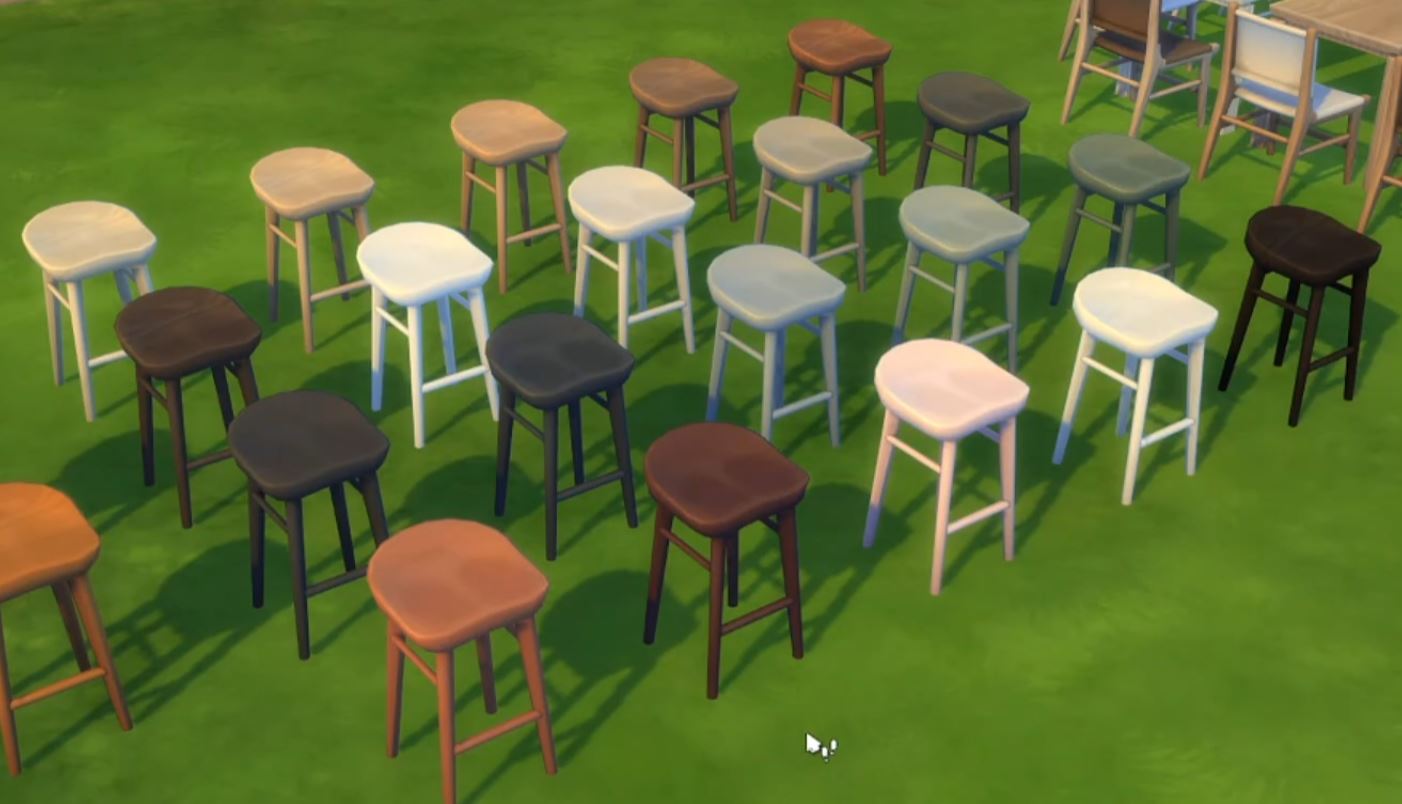 The Sims 4 21st Anniversary Update 1.71.86 New Woodgrain Bar Stools