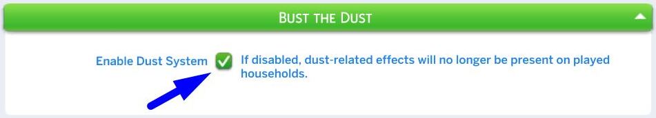 The Sims 4 Bust the Dust - Enable / Disable Dust System