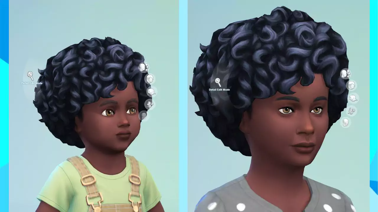 The Sims 4 1.73.48.1030 new EF30 Tight Curls Hairstyle on Toddlers and Children