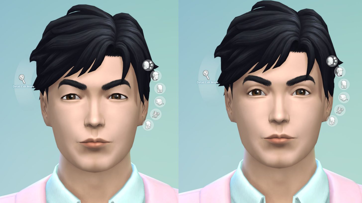 The Sims 4 1.74.59 New Asian Eyes Presets