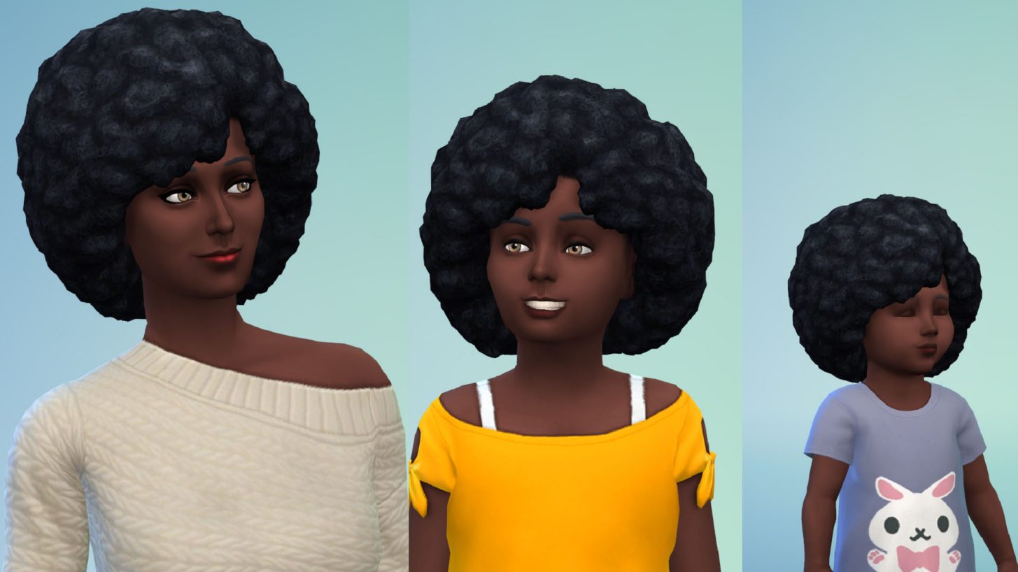 The Sims 4 1.74.59 New Retro Afro Hair - Female