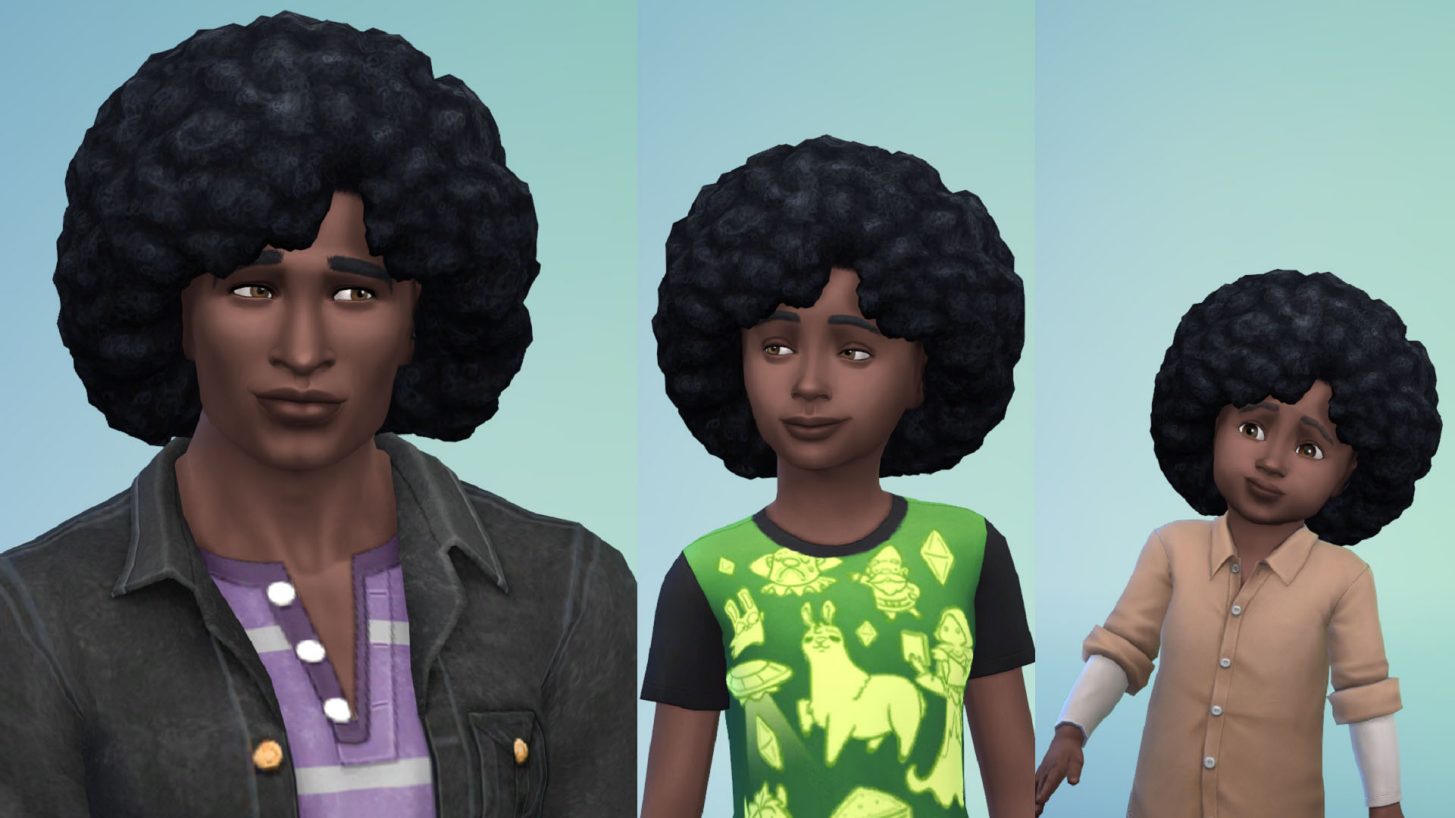 The Sims 4 1.74.59 New Retro Afro Hair - Male
