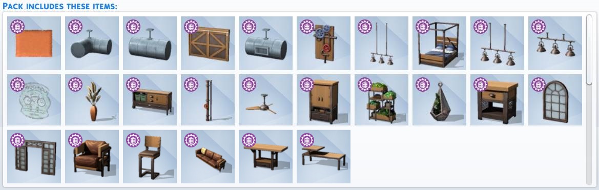 The Sims 4 Industrial Loft Kit - All Included Items