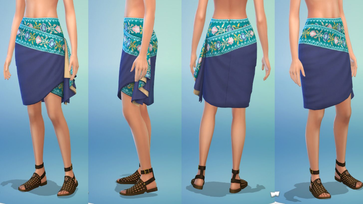 The Sims 4 Fashion Street Kit - Wrap Skirt