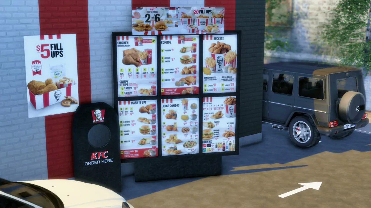 The Sims 4 KFC - Drive Thru with Price List