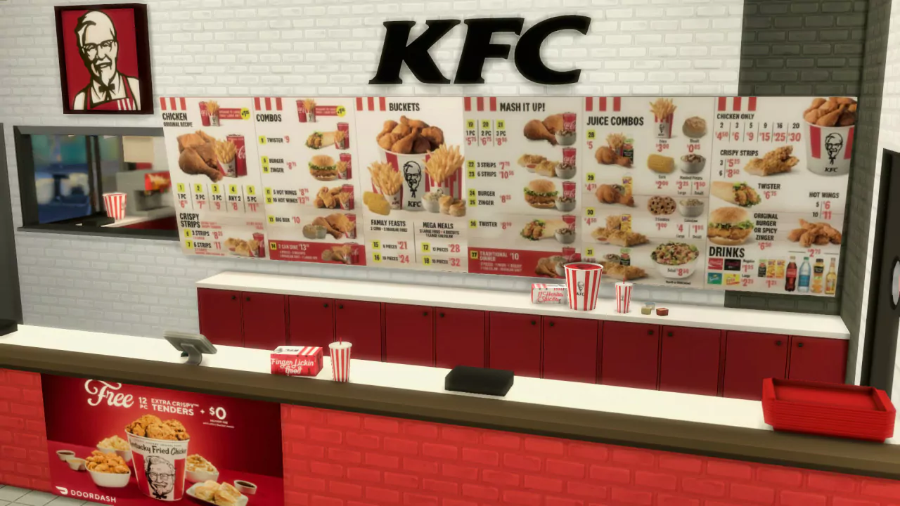 The Sims 4 KFC - Front Desk with Price List