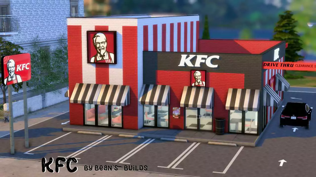 The Sims 4 KFC by Bean's Builds - Exterior