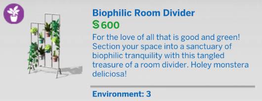 The Sims 4 Blooming Rooms Kit - Biophilic Room Divider