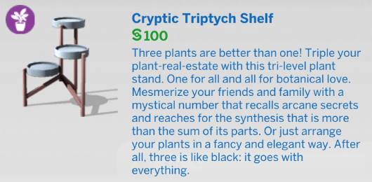 The Sims 4 Blooming Rooms Kit - Cryptic Triptych Shelf