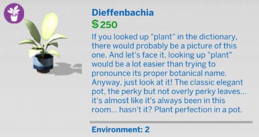 The Sims 4 Blooming Rooms Kit - Dieffenbachia