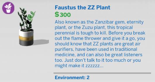 The Sims 4 Blooming Rooms Kit - Faustus the ZZ Plant