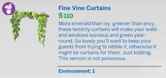 The Sims 4 Blooming Rooms Kit - Fine Vine Curtains