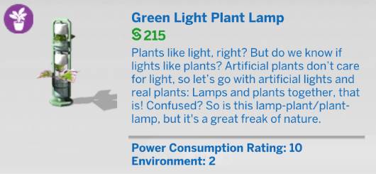 The Sims 4 Blooming Rooms Kit - Green Light Plant Lamp