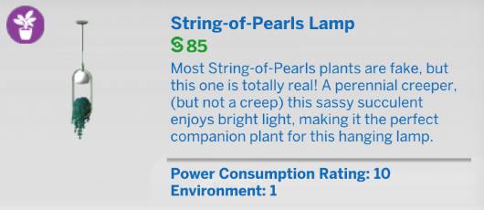 The Sims 4 Blooming Rooms Kit - String of Pearls Lamp