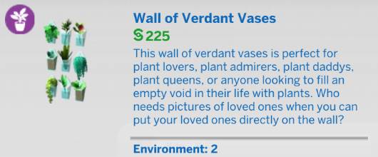The Sims 4 Blooming Rooms Kit - Wall of Verdant Vases