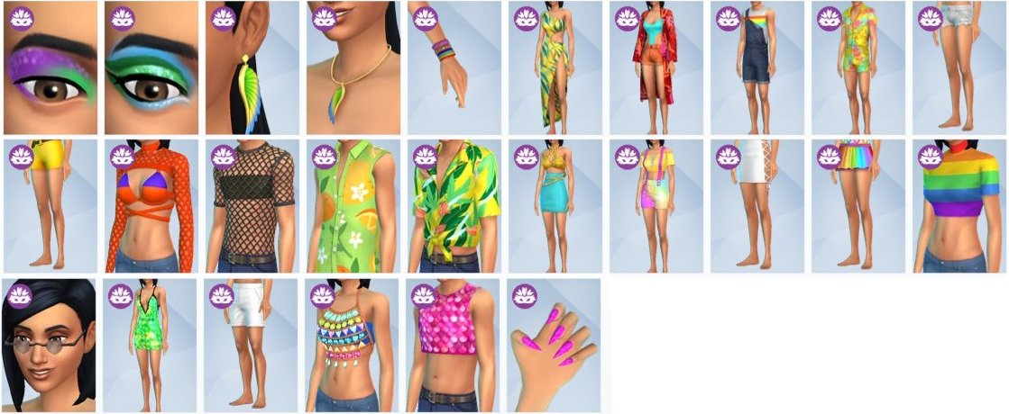 The Sims 4 Carnaval Streetwear Kit - Included Items