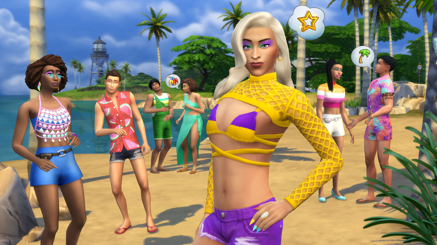 The Sims 4 Carnaval Streetwear Kit SP30 Beach Screenshot