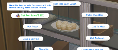 The Sims 4 Live in Business - Live in Store Food Menu
