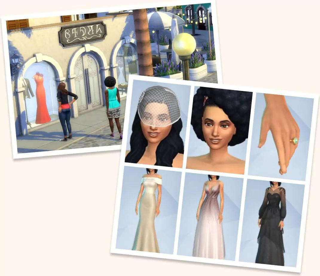 The Sims 4 My Wedding Stories - Dresses and Accessories