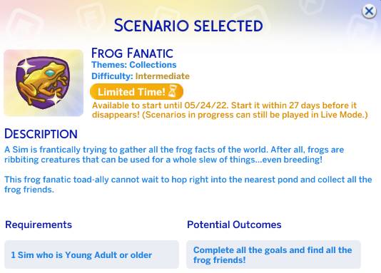 Sims Delivery Express 6.0.1 April 27, 2022 - Frog Fanatic Scenario