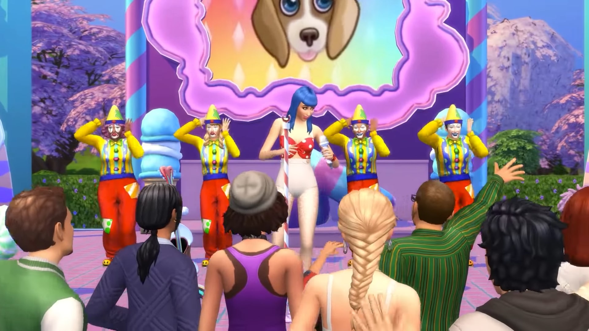 The Sims 4 Sweet Treats - Katy Perry Show with Clows and Props
