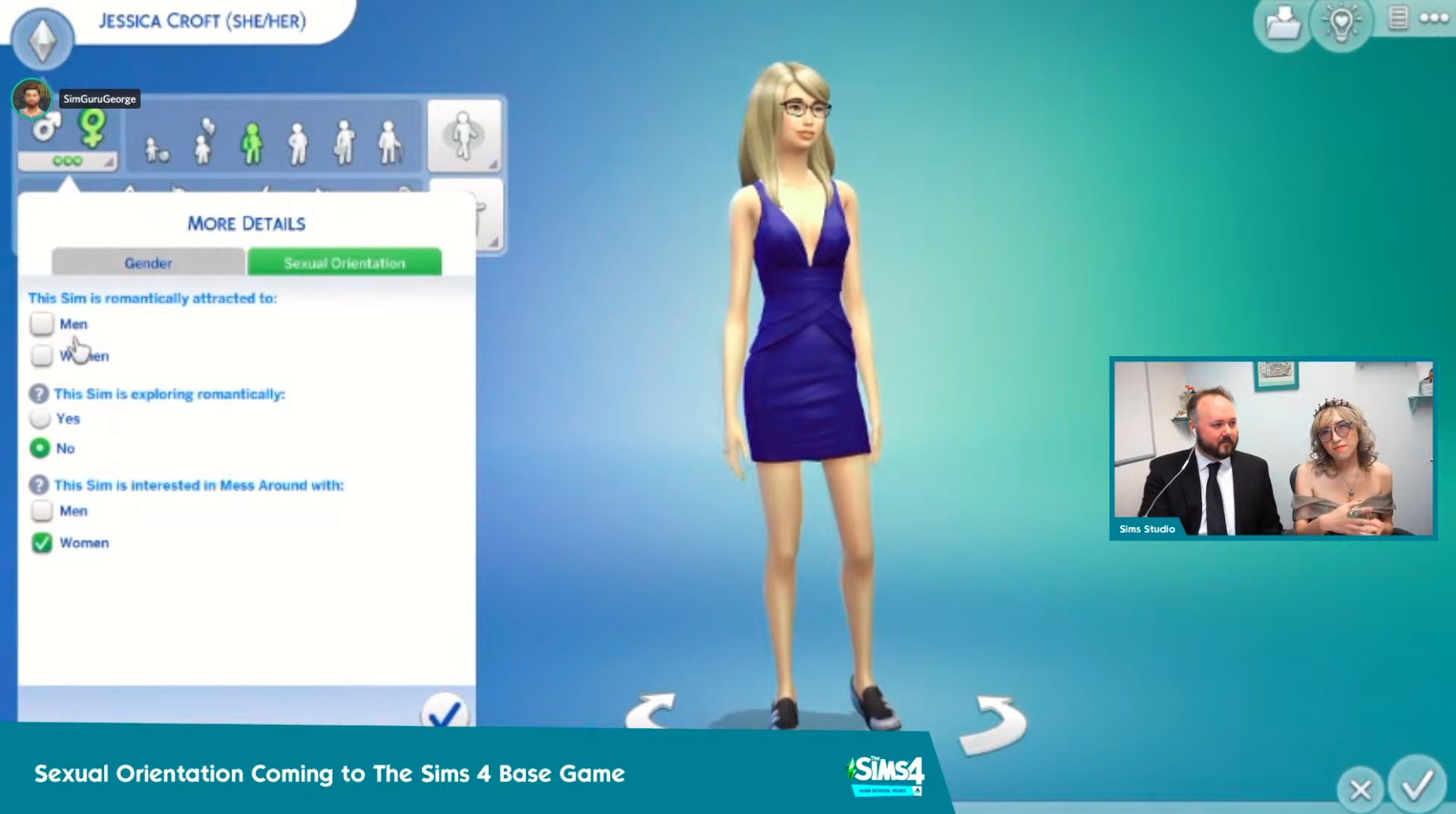 The Sims 4 1.90 High School Years - Sexual Orientation Settings on Create a Sim - CAS