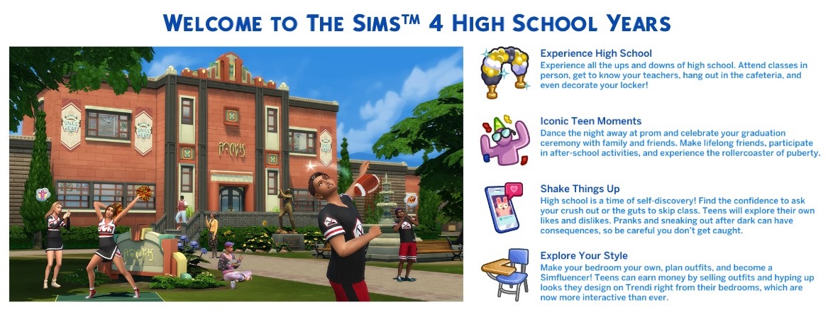 The Sims 4 1.90.358.1030 High School Years - Welcome