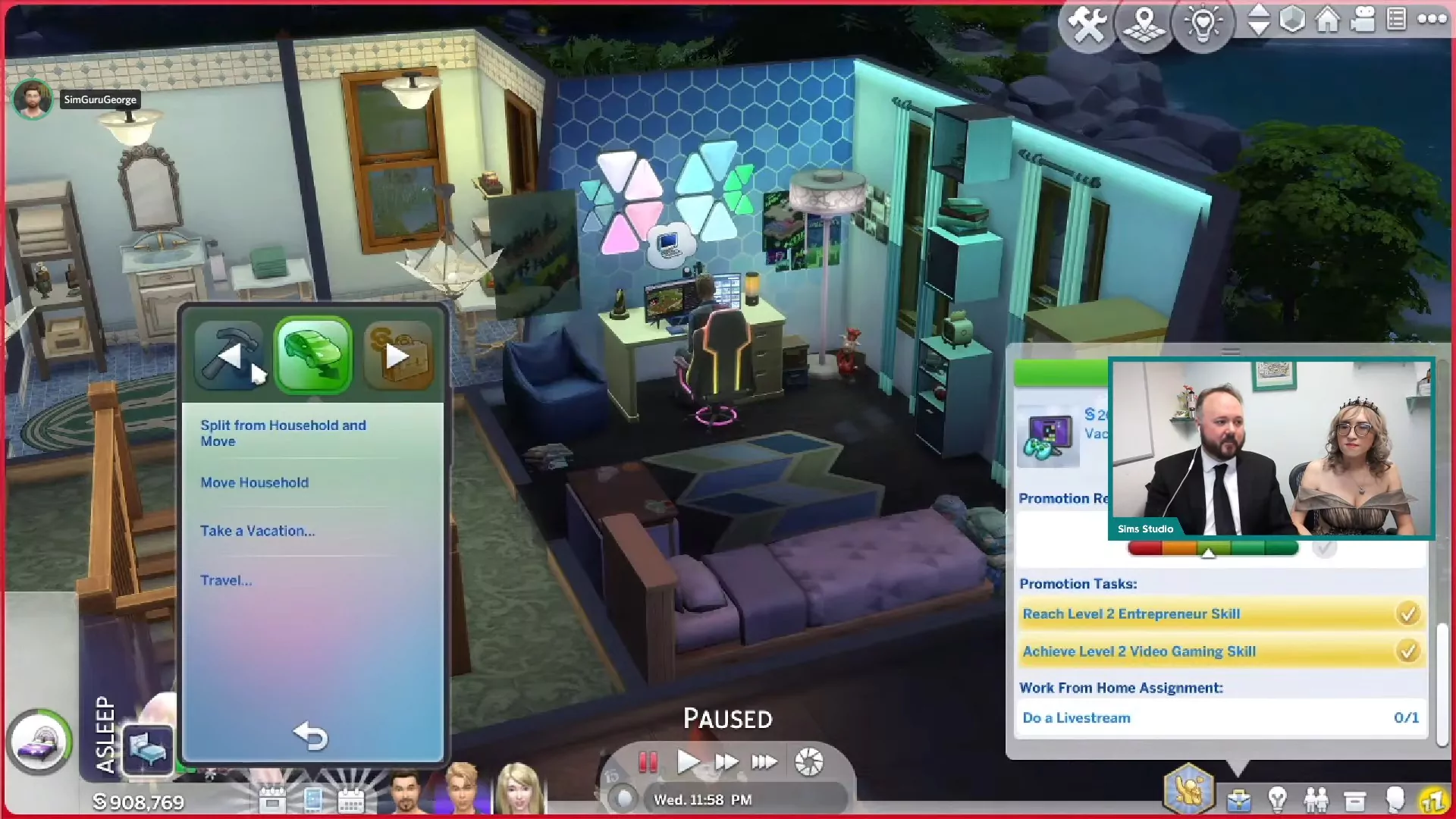 The Sims 4 High School Years Livestream - New Mobile Phone Interface - Moving and Travelling Menu (Split or Move Houshold, Take a Vacation or Travel)