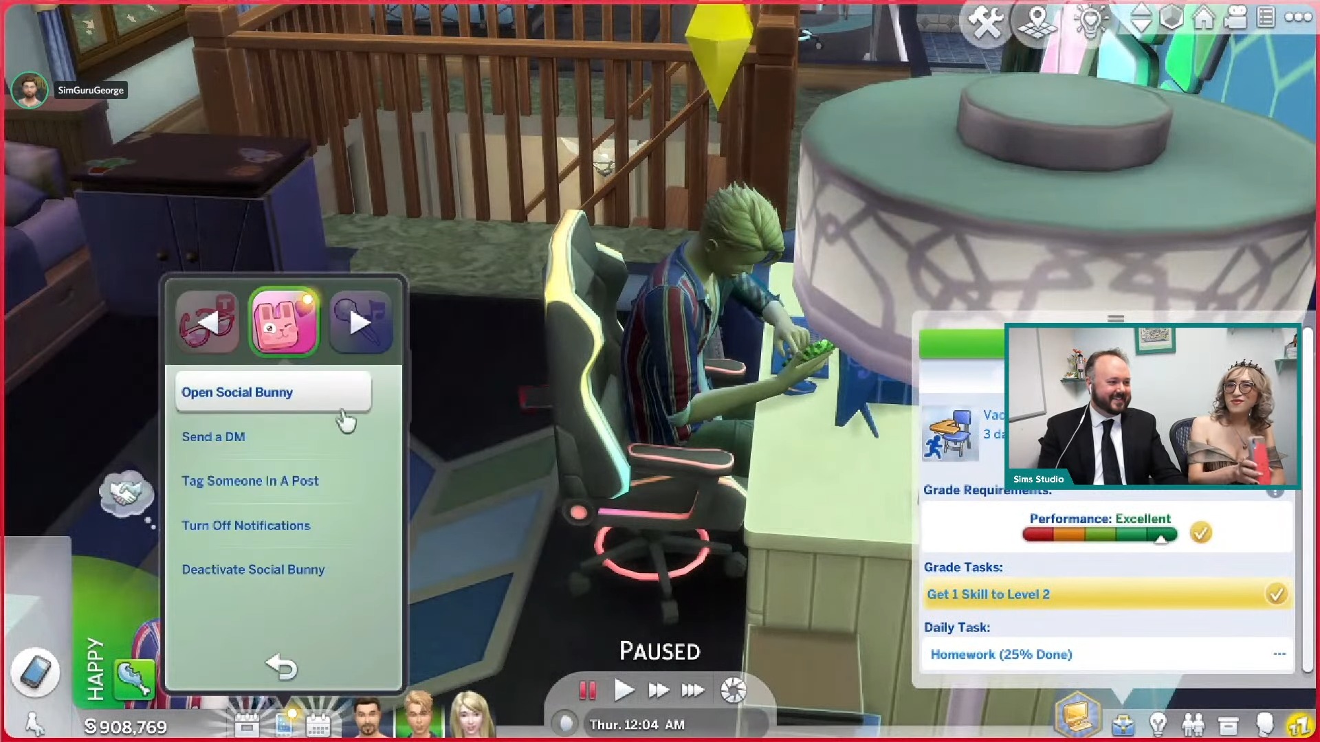 The Sims 4 High School Years Livestream - New Mobile Phone Interface - Open Social Bunny (Available when there's a Notification)