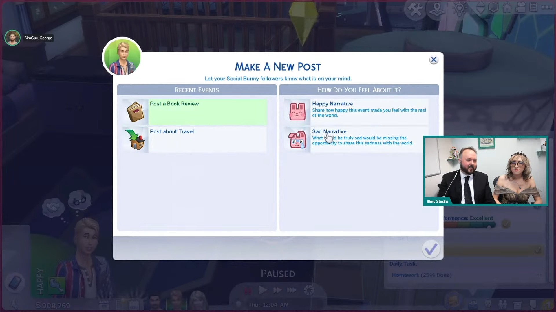 The Sims 4 High School Years Livestream - New Mobile Phone Interface - Social Bunny Interface - Make a New Post