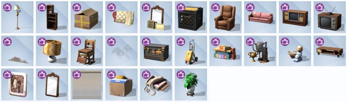 The Sims 4 Basement Treasures Kit - Included Items