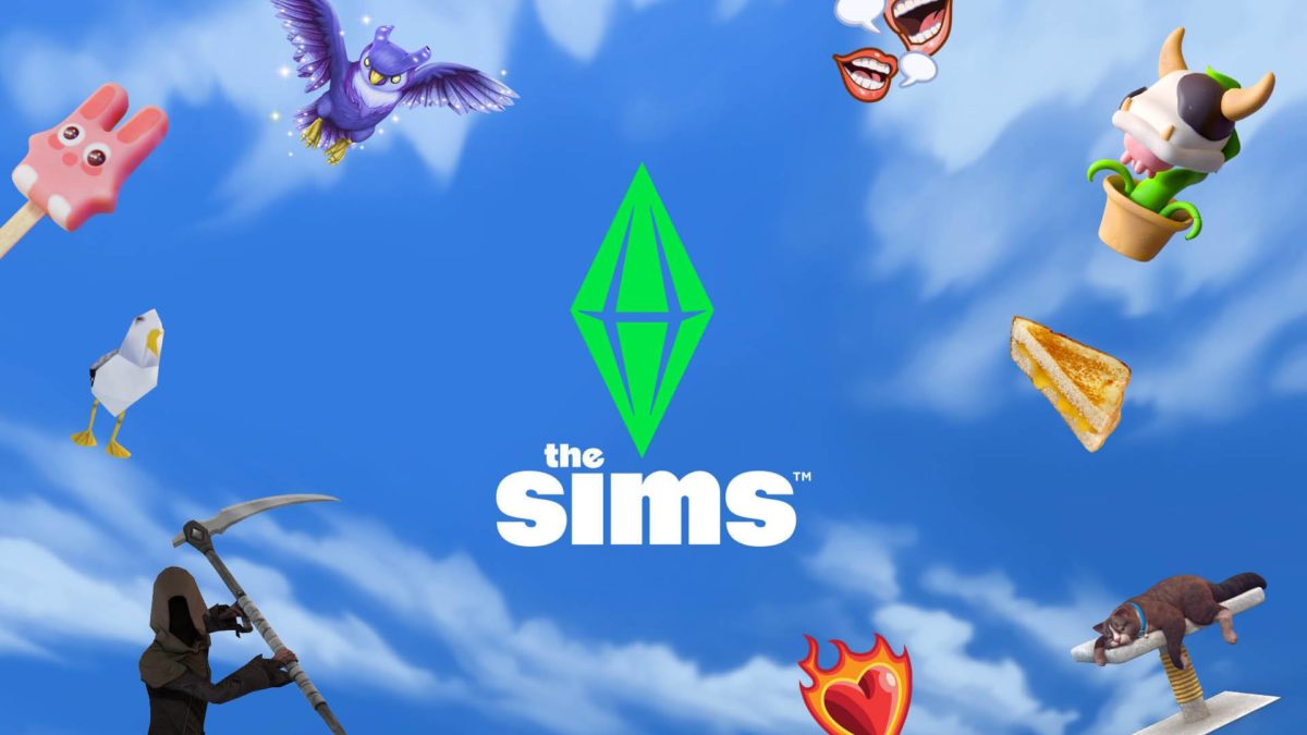 The Sims 4 May 2023 Logo with Sky Background