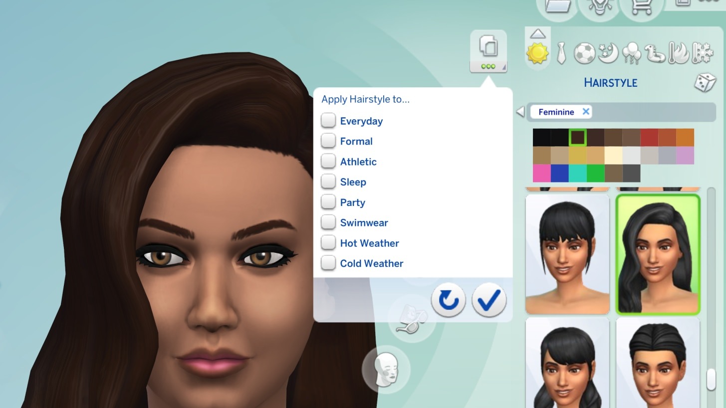 Sims 4 Apply Hairstyle or Accessory to All Outfits (or some)