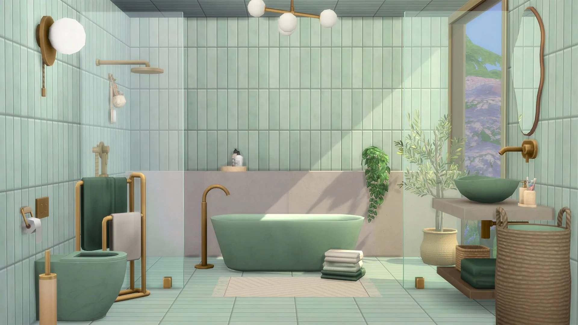 The Sims 4 Sleek Bathroom Kit - The Sim Architect The Sims 4 Sleek Bathroom Kit - Screenshot