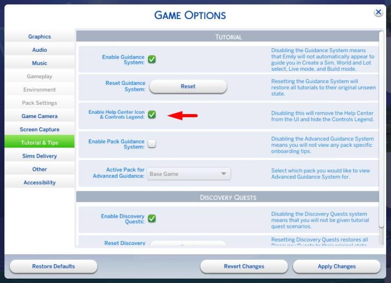 The Sims 4 Controls on Screen ON/OFF - The Sim Architect