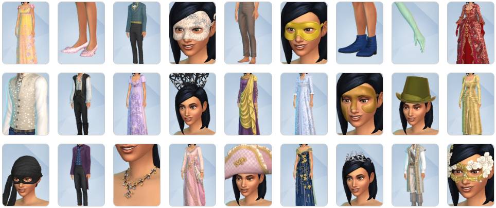 The Sims 4 Lady Bridgerton's Masquerade Ball Fashion Kit - The Sim Architect