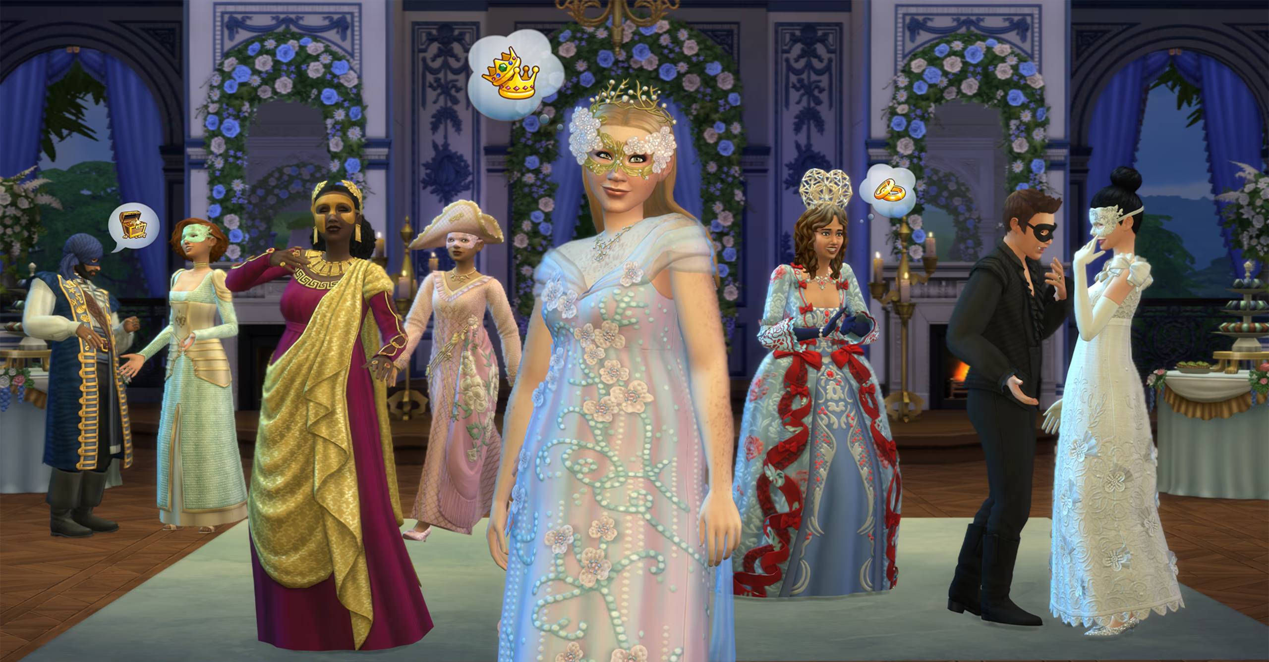 The Sims 4 Lady Bridgerton's Masquerade Ball Fashion Kit - The Sim Architect