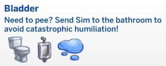 Sims 4 Cheats to Fill Needs and Motives - The Sim Architect Sims 4 Bladder Need Description