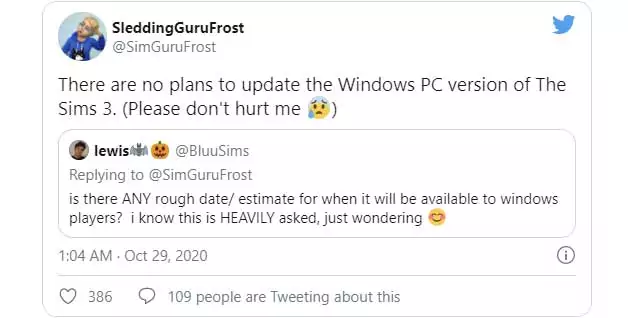 The Sims 3 Won't Be Updated on Windows to 64 Bits