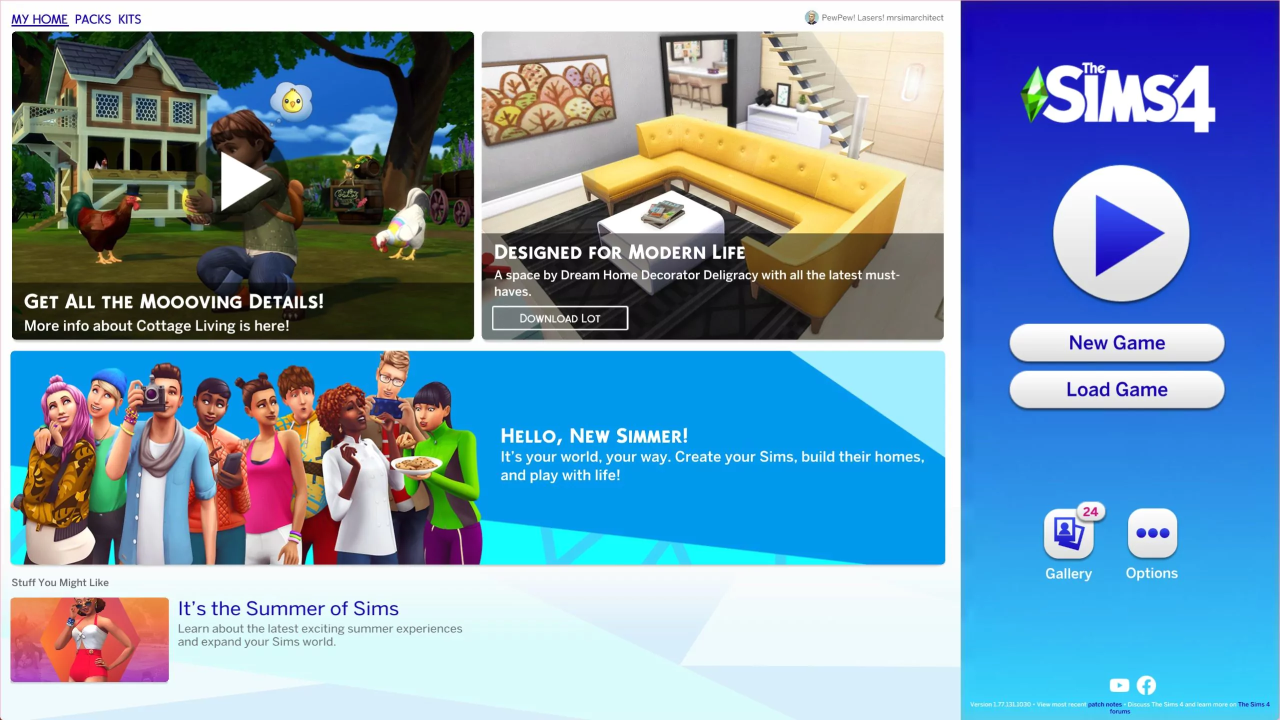 The Sims 4 All in One Automatic - The Sim Architect The Sims 4 1.77.131.1030 Title Screen