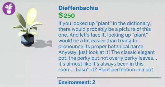 The Sims 4 Blooming Rooms Kit 1.81.72.1030 - November 9, 2021 - The Sim Architect The Sims 4 Blooming Rooms Kit - Dieffenbachia