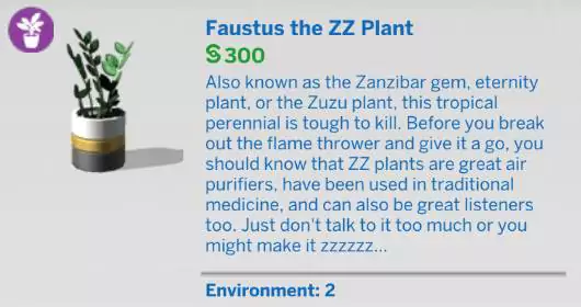 The Sims 4 Blooming Rooms Kit 1.81.72.1030 - November 9, 2021 - The Sim Architect The Sims 4 Blooming Rooms Kit - Faustus the ZZ Plant
