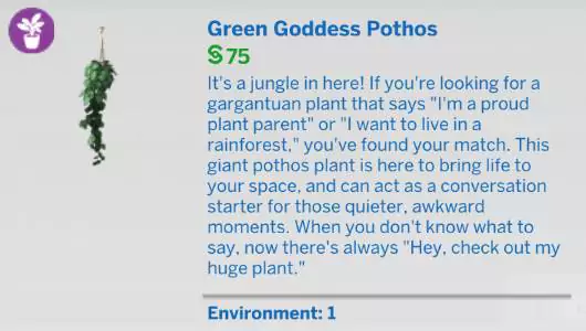 The Sims 4 Blooming Rooms Kit 1.81.72.1030 - November 9, 2021 - The Sim Architect The Sims 4 Blooming Rooms Kit - Green Goddess Pothos