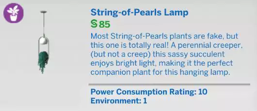 The Sims 4 Blooming Rooms Kit 1.81.72.1030 - November 9, 2021 - The Sim Architect The Sims 4 Blooming Rooms Kit - String of Pearls Lamp