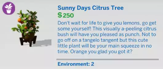 The Sims 4 Blooming Rooms Kit 1.81.72.1030 - November 9, 2021 - The Sim Architect The Sims 4 Blooming Rooms Kit - Sunny Days Citrus Tree