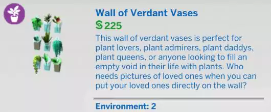 The Sims 4 Blooming Rooms Kit 1.81.72.1030 - November 9, 2021 - The Sim Architect The Sims 4 Blooming Rooms Kit - Wall of Verdant Vases