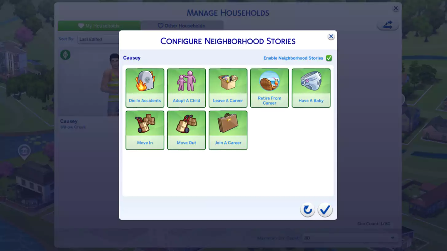 The Sims 4 Neighborhood Stories Update 1.85.203.1030 - March 15, 2022 - The Sim Architect The Sims 4 Neighborhood Stories 1.85.203.1030 - Configure Neighborhood Stories